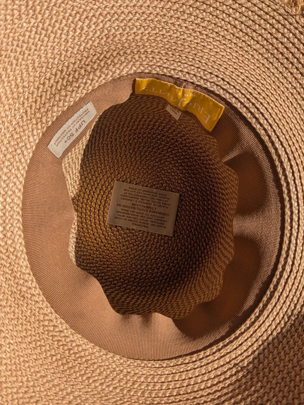 Eric Javits - Foldable Squishee - Straw Bucket Hat in Natural Beige - Size M/L - Picture 13 of 16